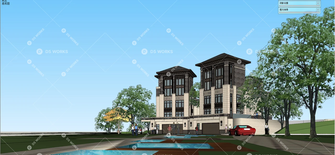 Detached Villa 3d model thumbnail 2