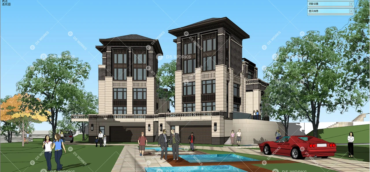 Detached Villa 3d model thumbnail 3