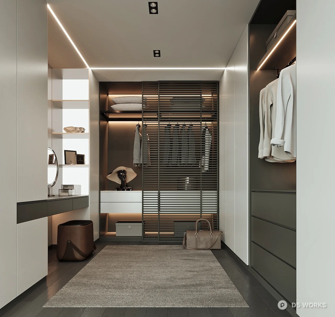 Modern Walk-in Closet 3d model - Image 1