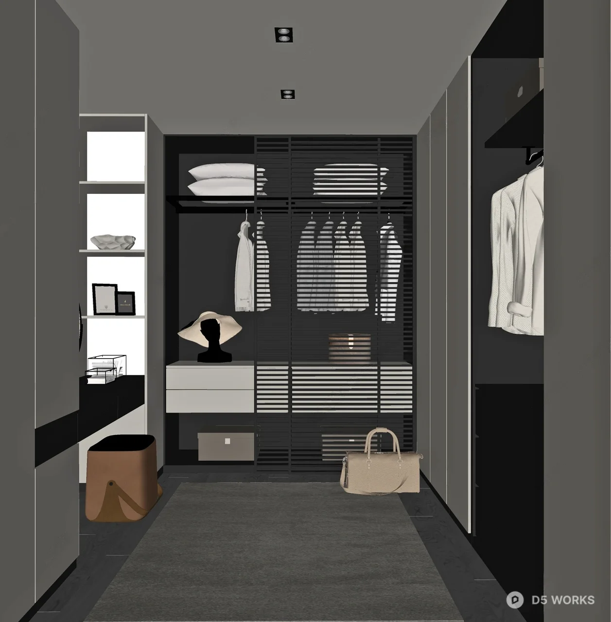 Modern Walk-in Closet 3d model thumbnail 2