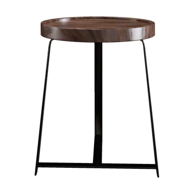 Modern metal wooden round side 3d model