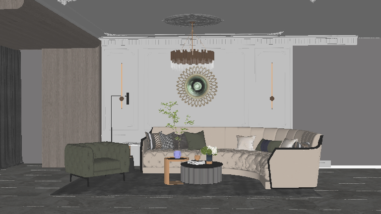 Transitional Home Living Room