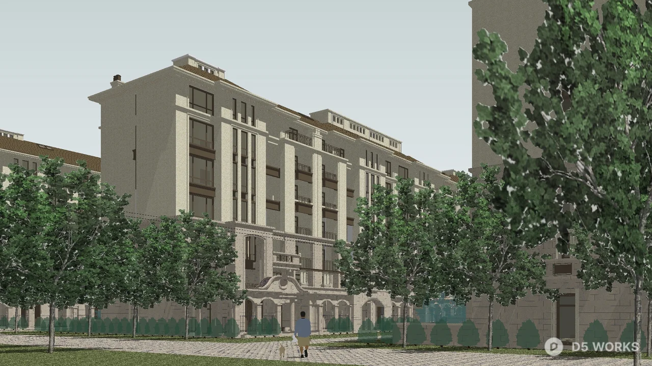 Multi Story Residential Building 3d model - Image 1