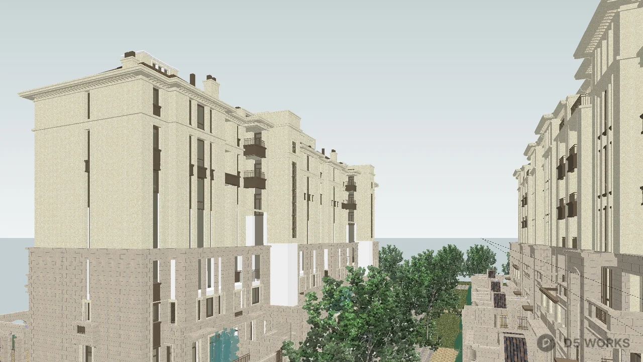 Multi Story Residential Building 3d model thumbnail 3