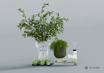 Minimalist Greenery Arrangement 3d model - Image 1
