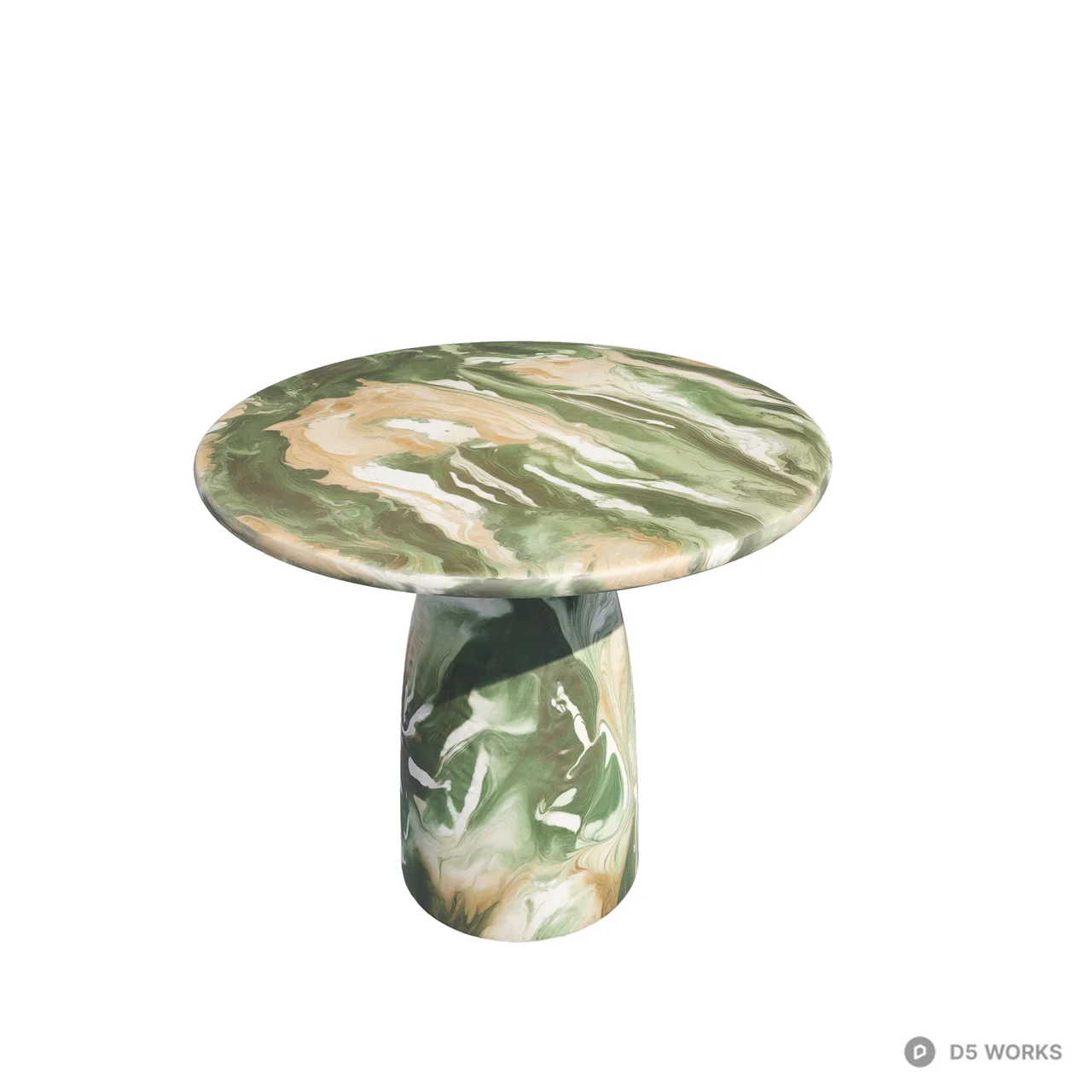 Marble Pattern Side Table 3d model - Image 1