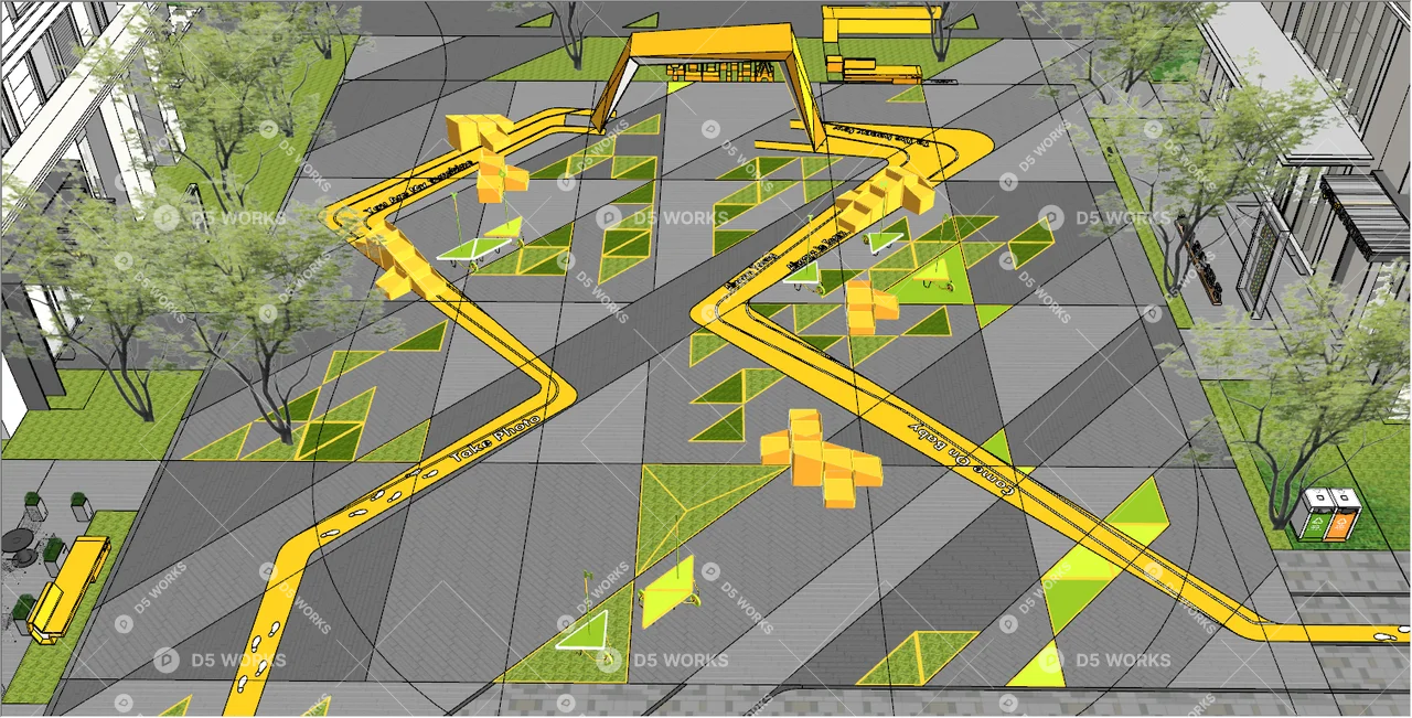 Modern Plaza 3d model thumbnail 2