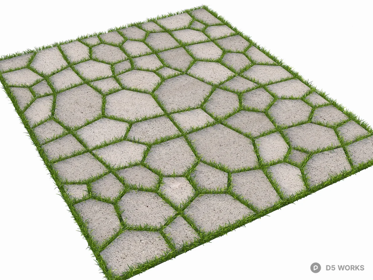 Grass Paved Walkway 3d model - Image 1