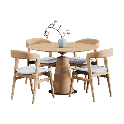 Minimalist table&chair combo 07 3d model