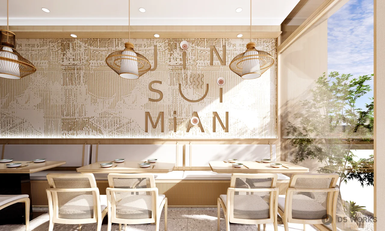 Modern Noodle Restaurant Interior 3d model thumbnail 2