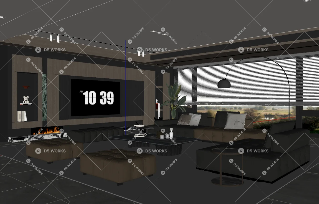 Home Living Room 3d model thumbnail 2