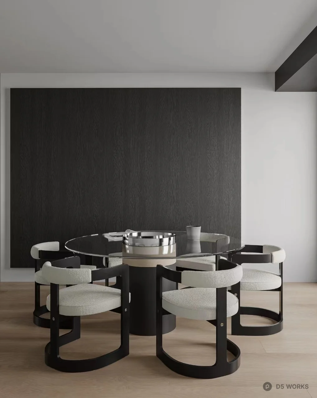 Minimalist Living Dining Space 3d model thumbnail 6