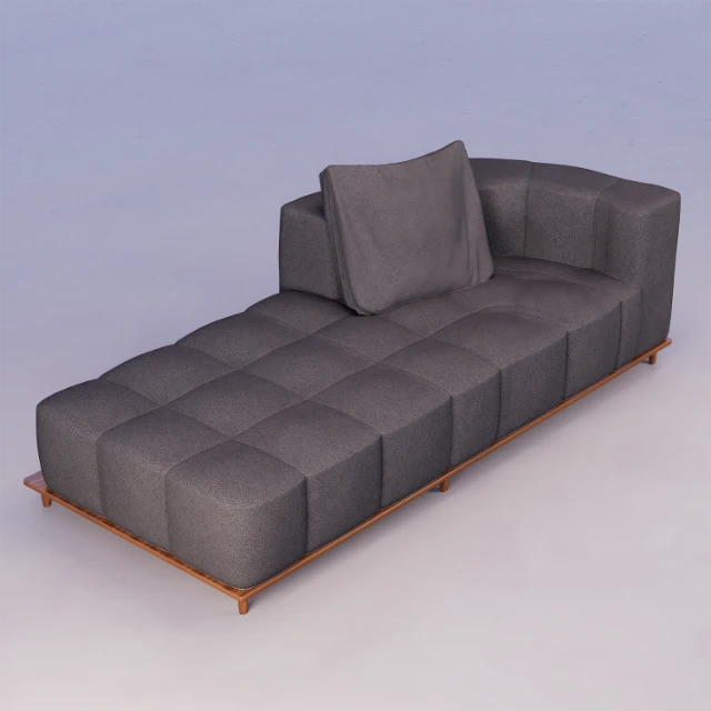 Modern Tufted Fabric Chaise Lounge 3d model