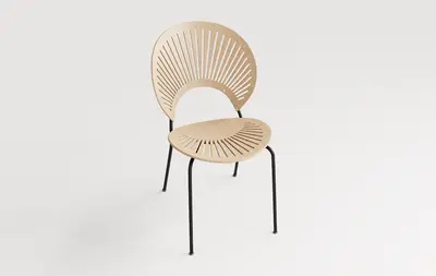 Radiating Slatted Back Leisure Chair 3d model