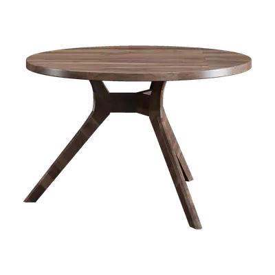 modern dark solid wood dining 3d model