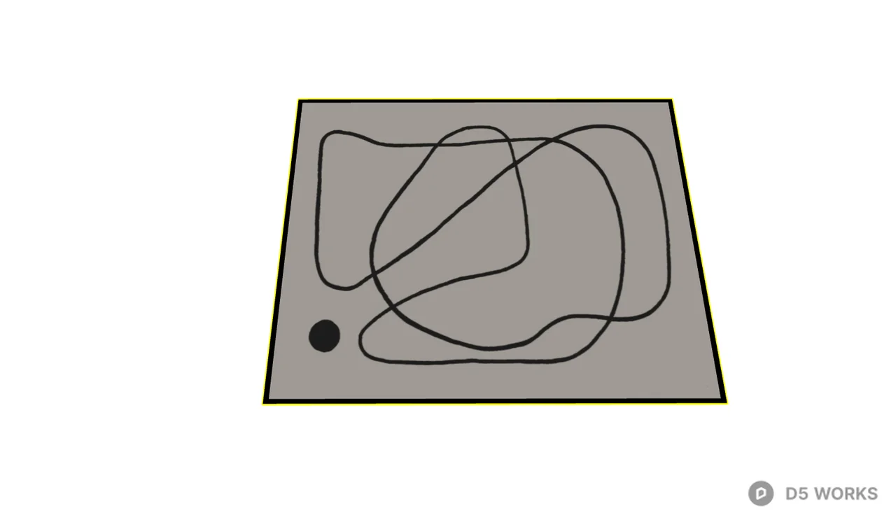 Abstract Line Art Square Rug 3d model thumbnail 2