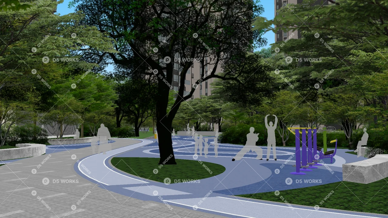 Residential Landscape 3d model thumbnail 3