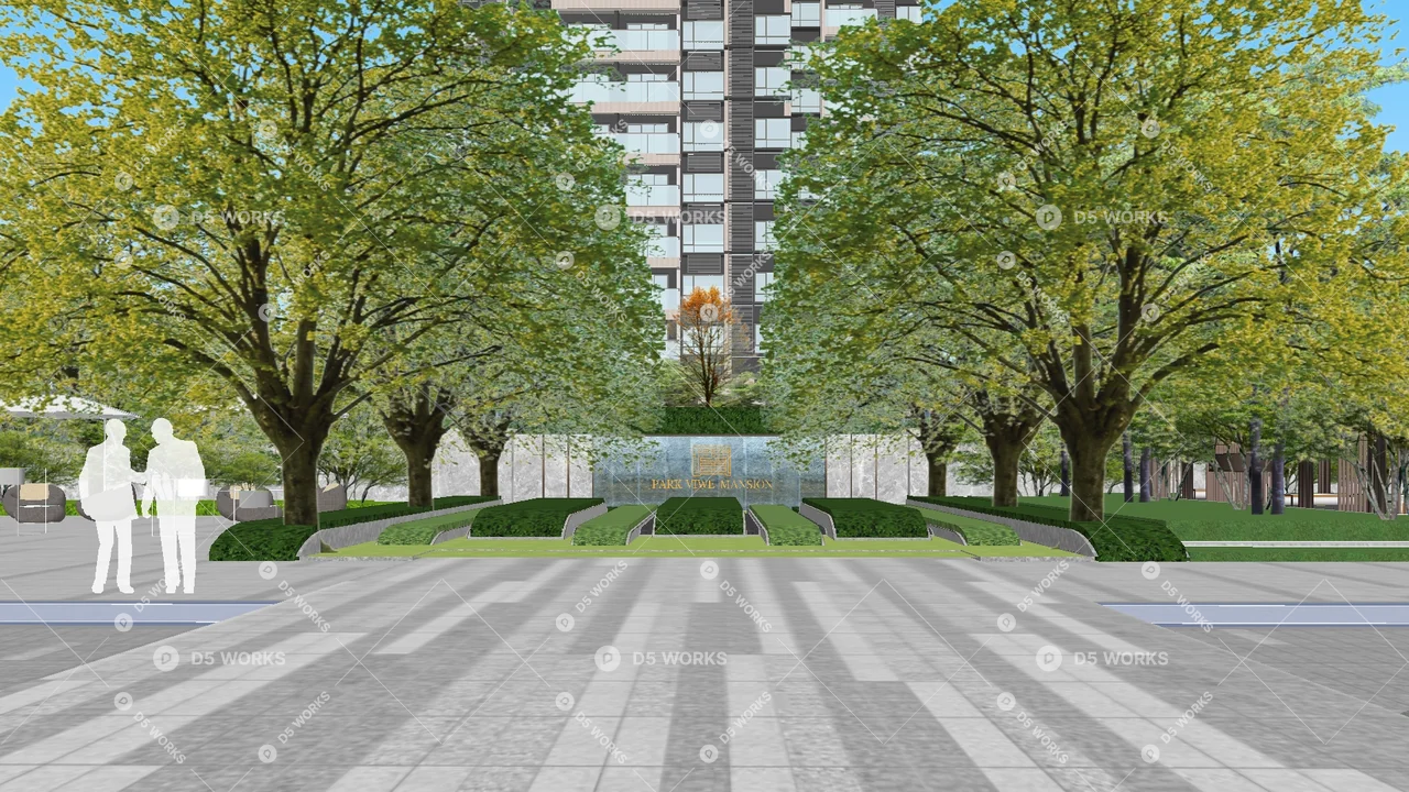 Residential Landscape 3d model thumbnail 2