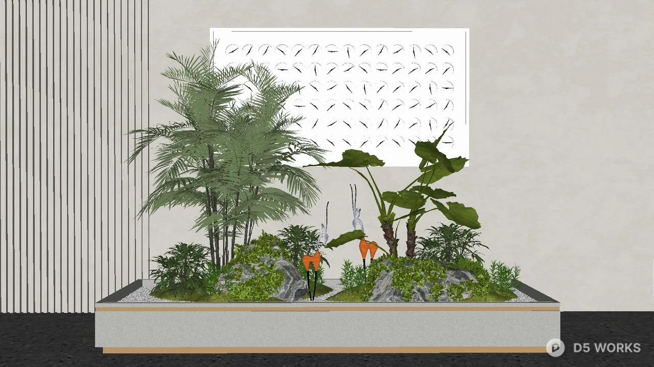 Minimalist Indoor Bonsai Display 3d model - Image 1