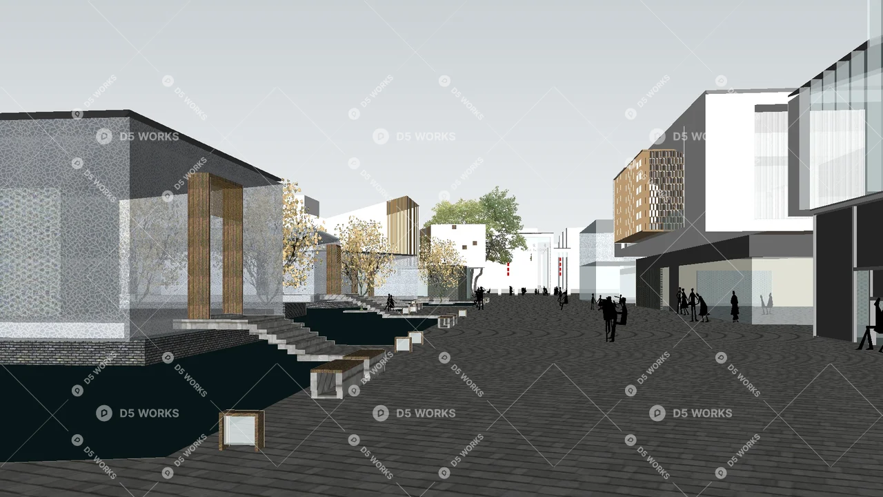 Commercial Landscape 3d model thumbnail 3