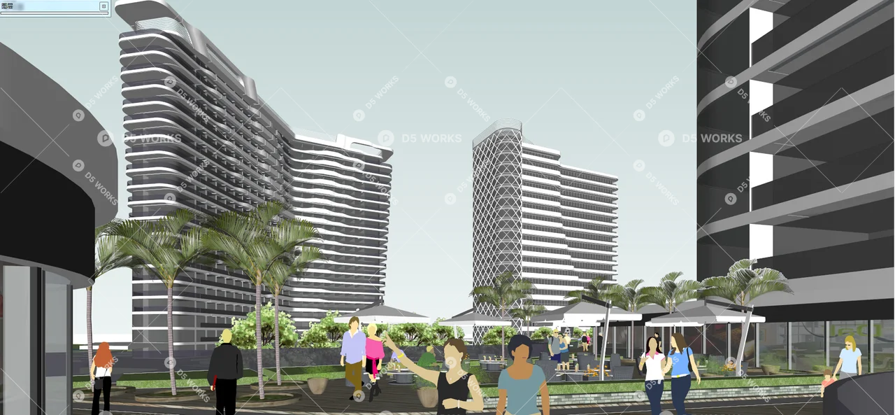 Commercial Complex 3d model thumbnail 8