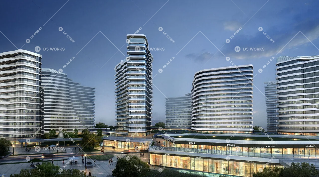 Commercial Complex 3d model thumbnail 3