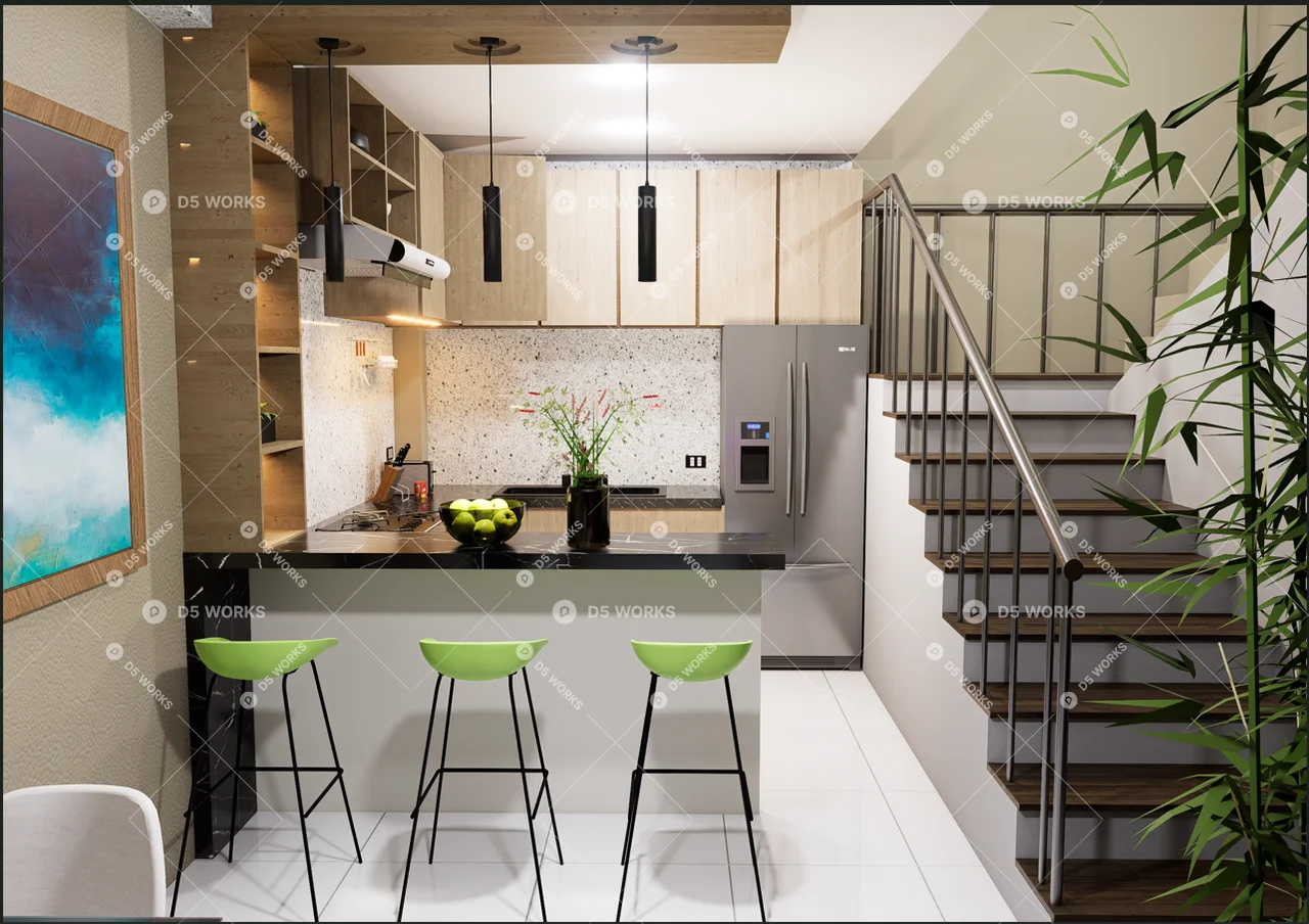 Modern Studio Apartment 3d model thumbnail 3