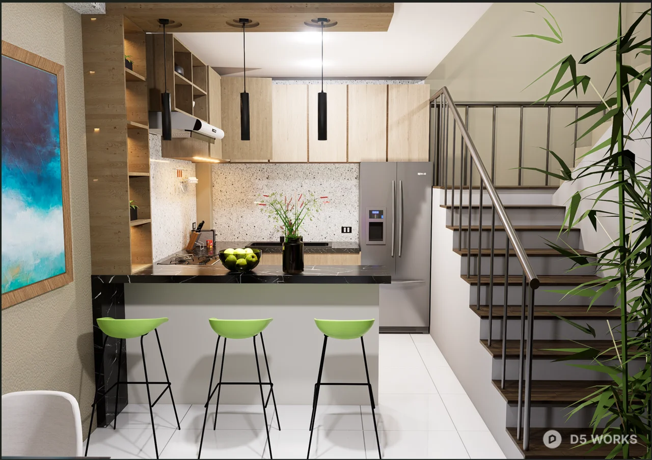 Modern Single Apartment Exterior Night View 3d model thumbnail 3