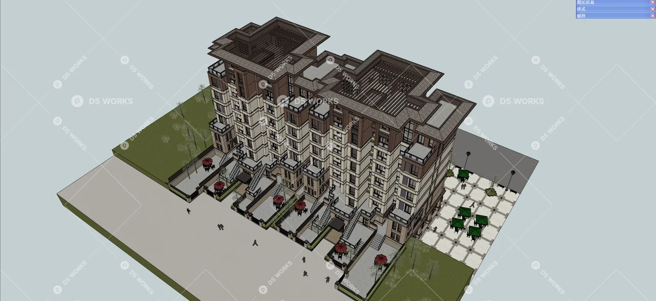 Multi-Family Residence 3d model thumbnail 4