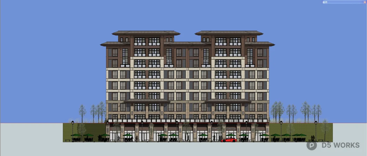 Multi Story Residential Building 3d model thumbnail 3