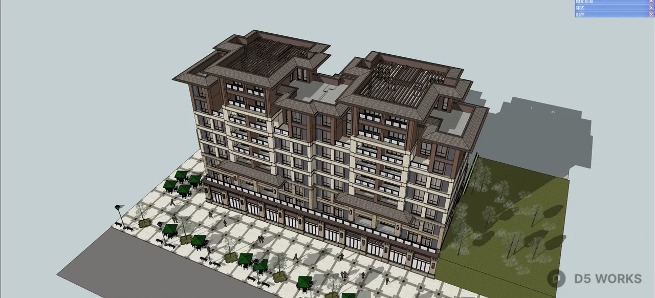 Multi Story Residential Building 3d model - Image 1