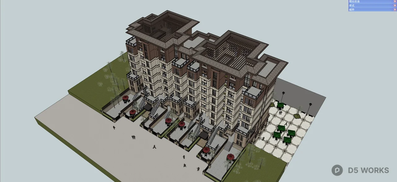Multi Story Residential Building 3d model thumbnail 4