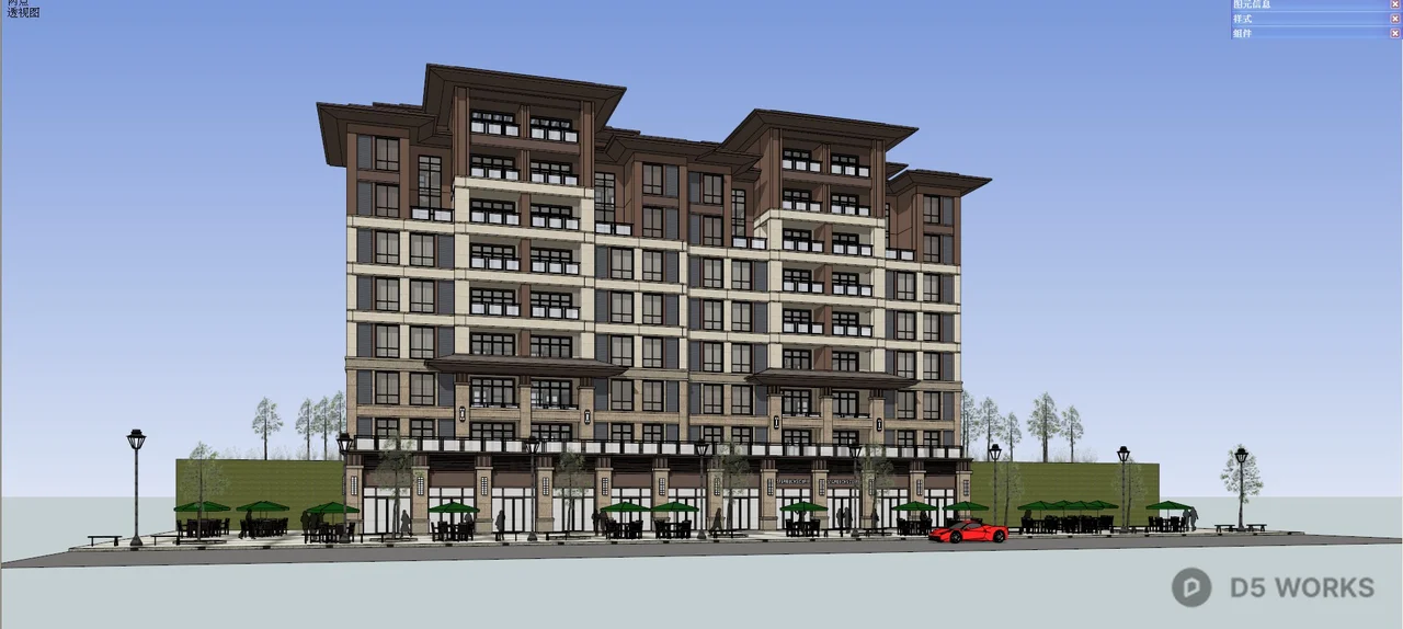 Multi Story Residential Building 3d model thumbnail 2