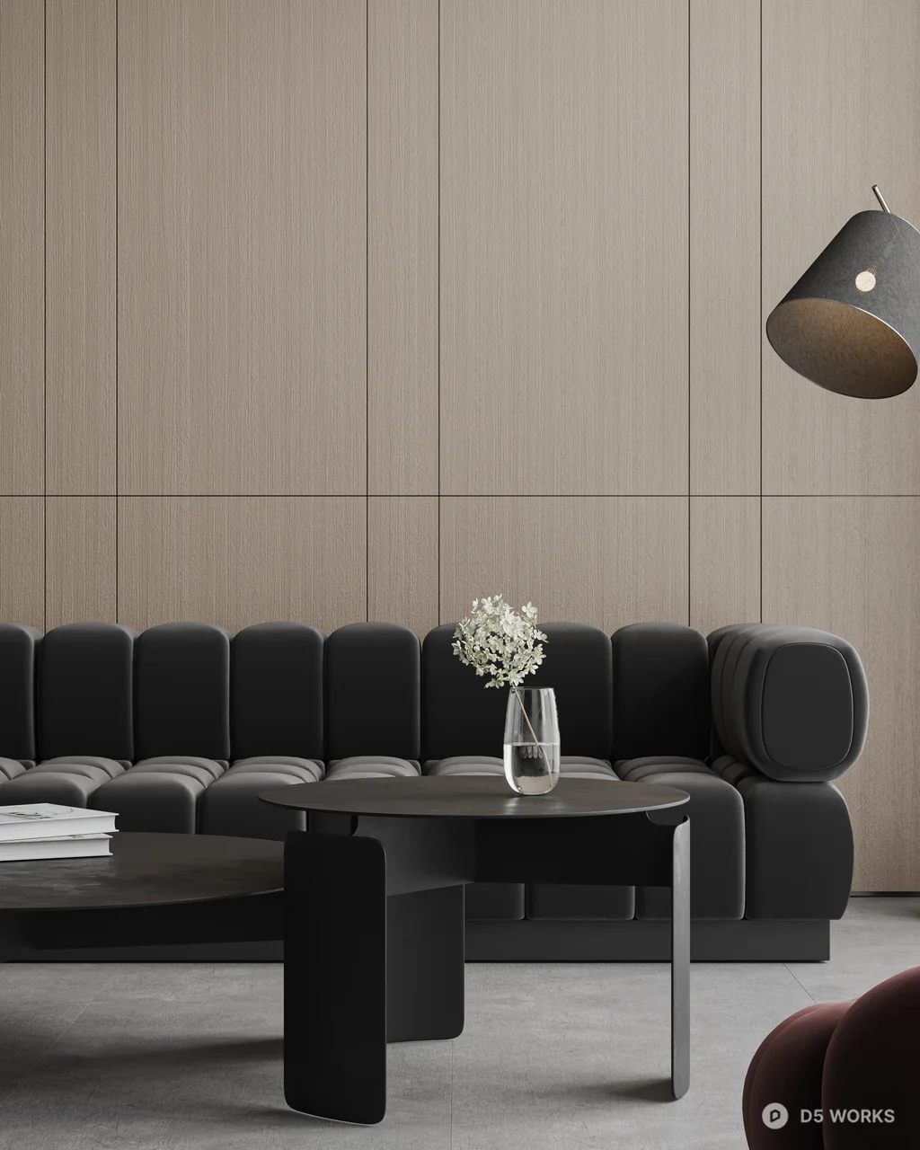 Minimalist Living Room with Modular Sofa 3d model thumbnail 7