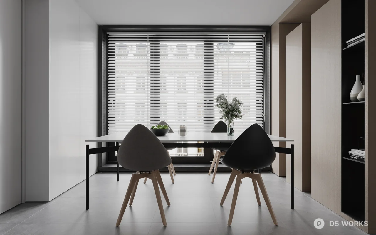 Minimalist Living Room with Modular Sofa 3d model thumbnail 3