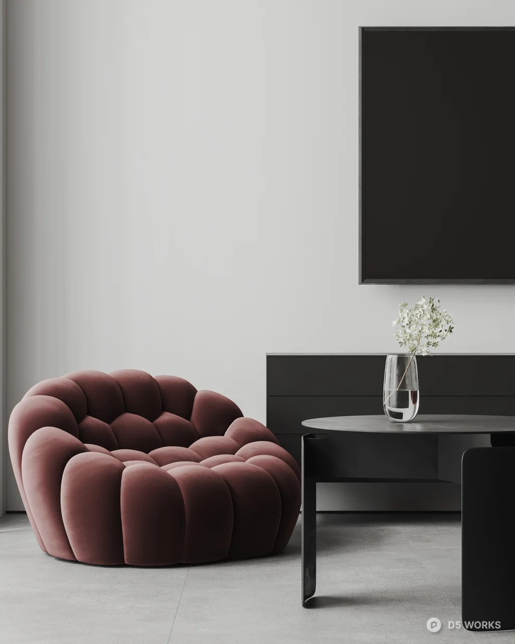 Minimalist Living Room with Modular Sofa 3d model thumbnail 9