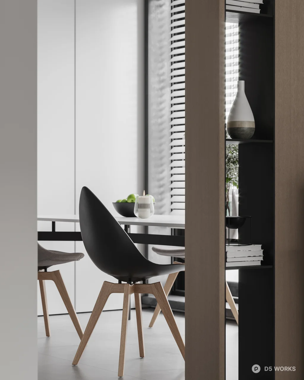 Minimalist Living Room with Modular Sofa 3d model thumbnail 2