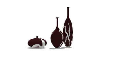 Abstract Ceramic Vase Set 3d model