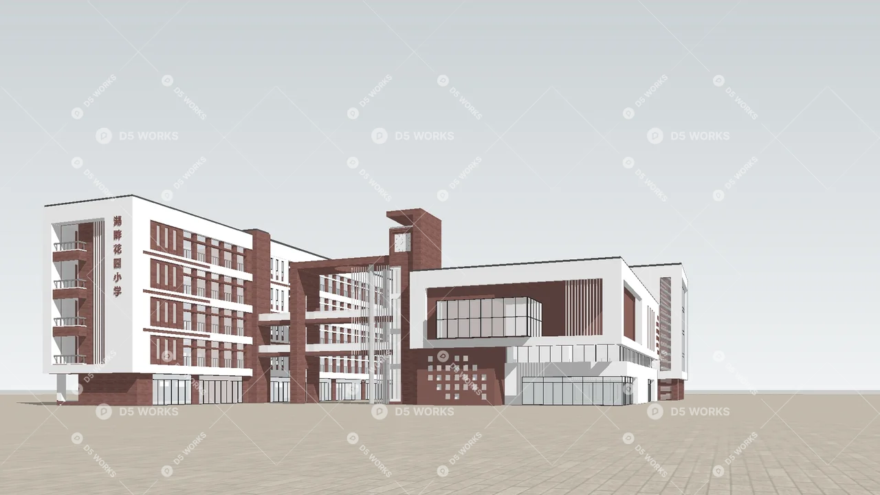 School Building 3d model thumbnail 2