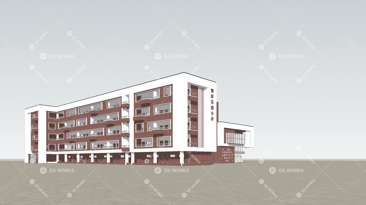 School Building 3d model thumbnail 3