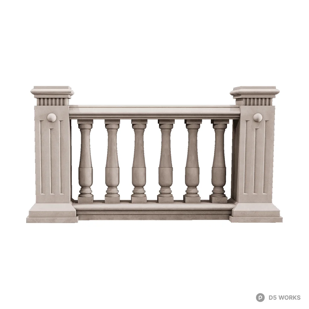 Free European style railing 01 3D Model .d5a