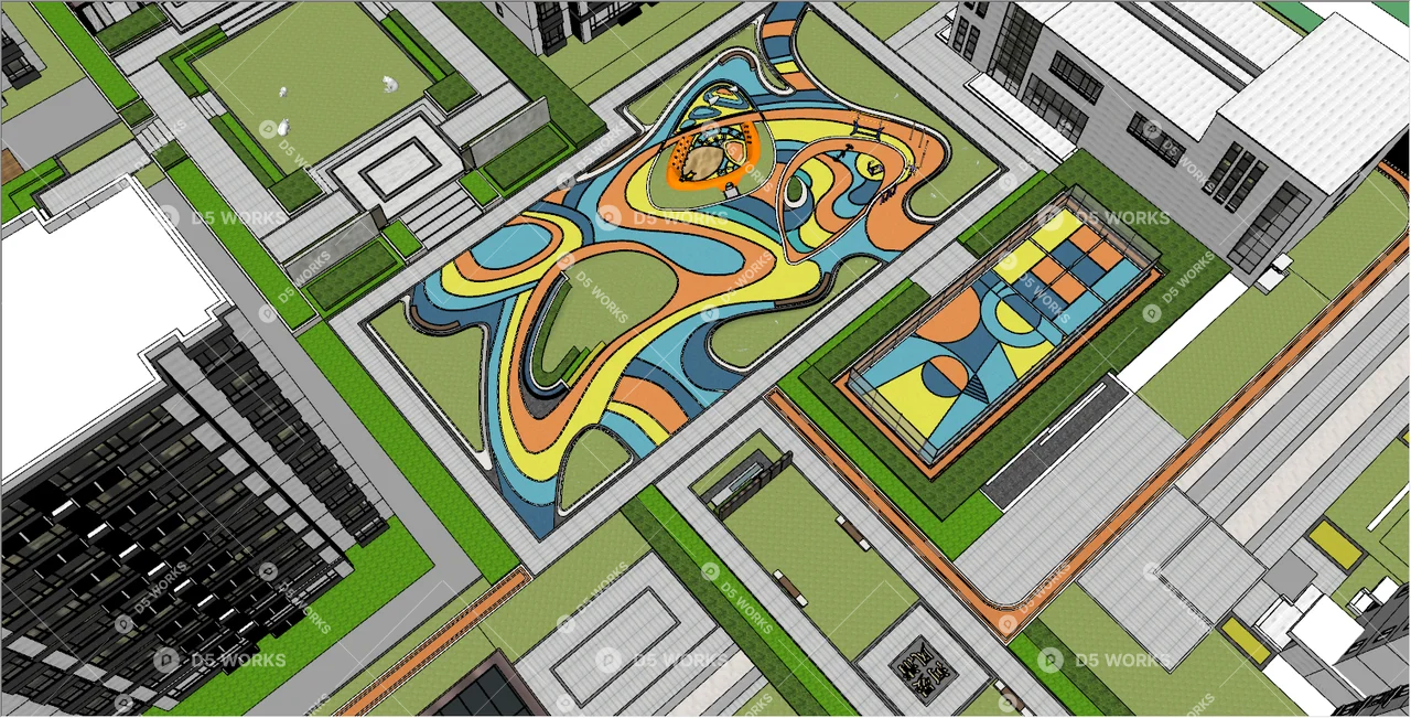 Residential Landscape 3d model thumbnail 2