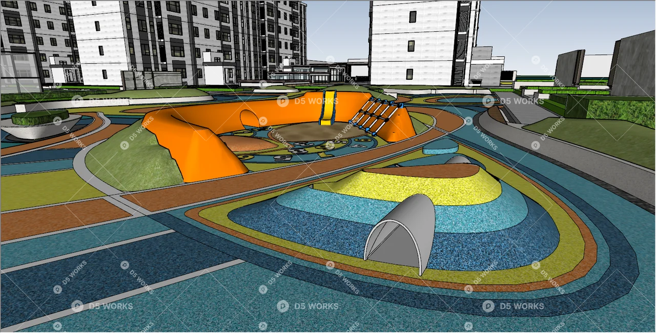 Residential Landscape 3d model thumbnail 4