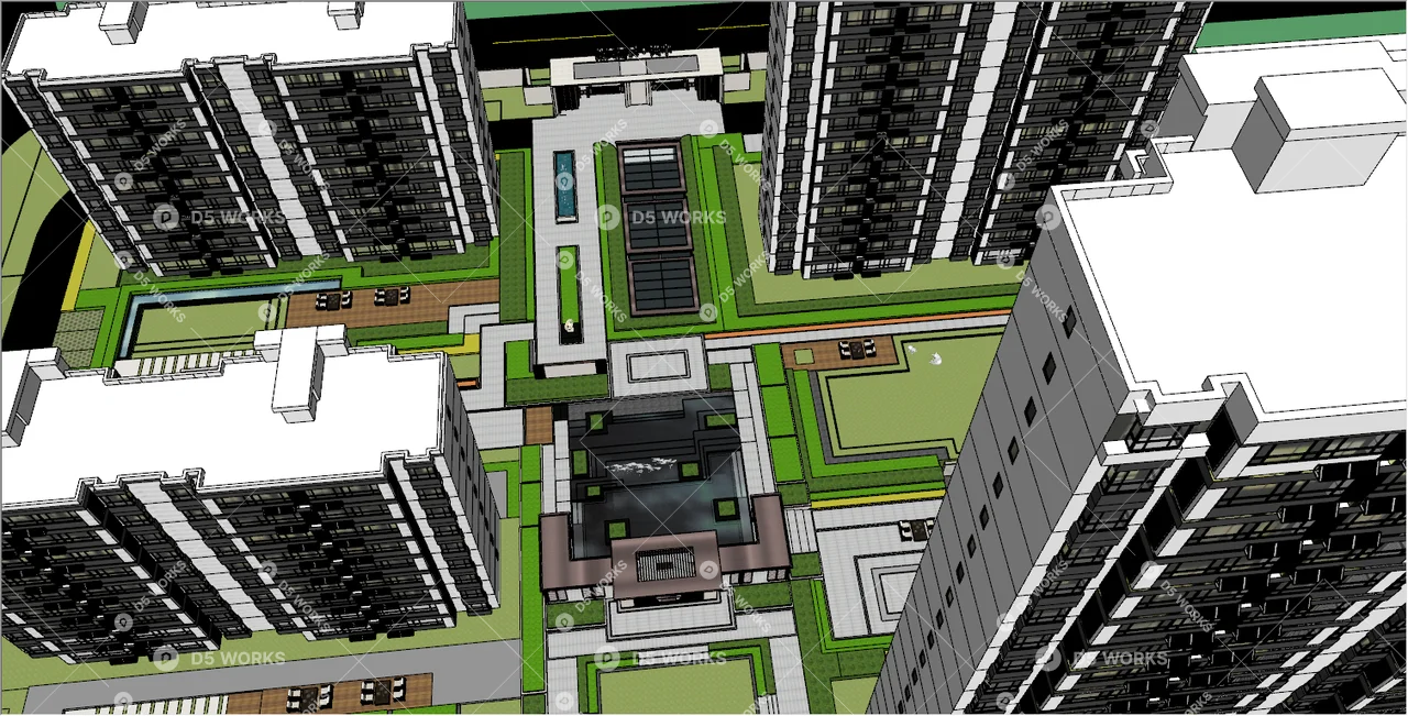 Residential Landscape 3d model thumbnail 3