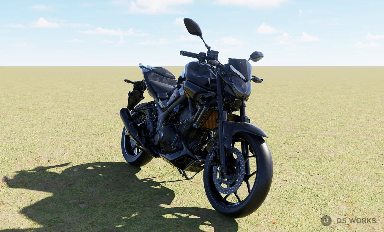Modern Matte Black Naked Sport Motorcycle 3d model thumbnail 3