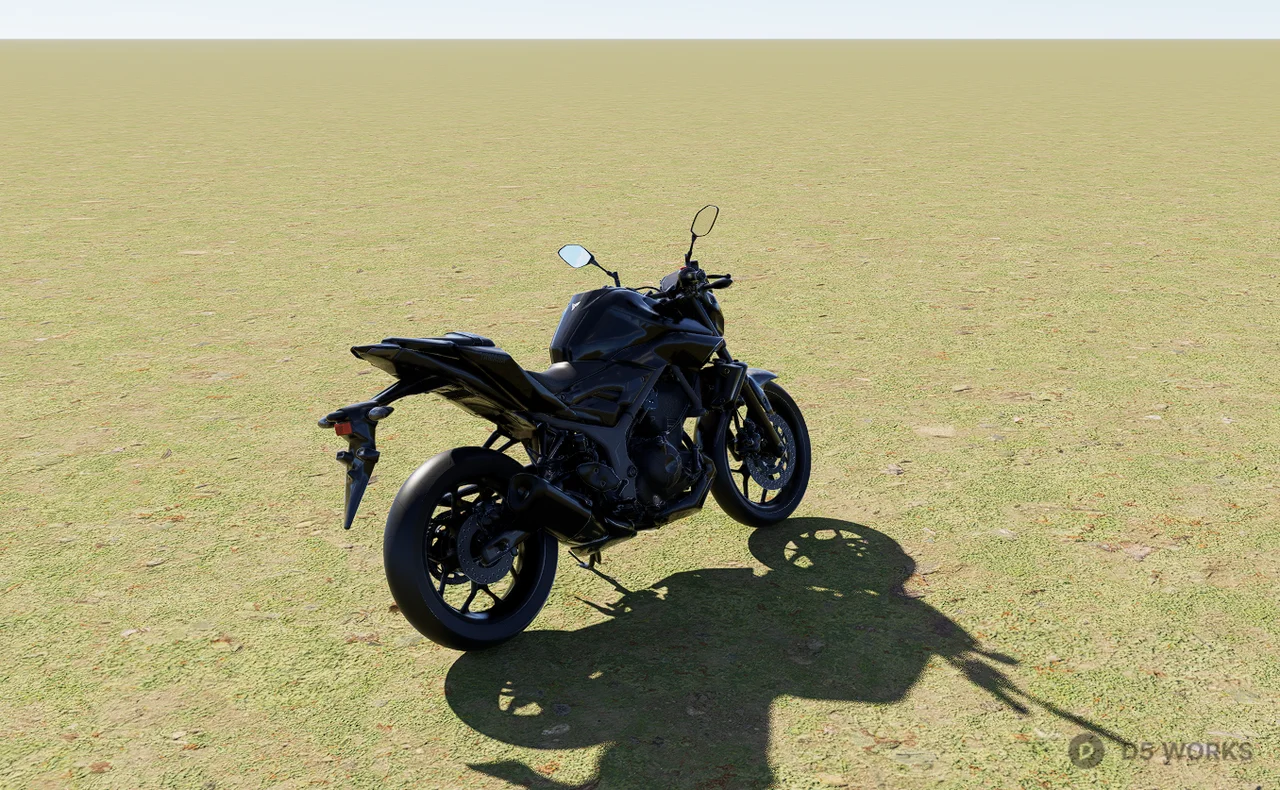 Modern Matte Black Naked Sport Motorcycle 3d model thumbnail 2