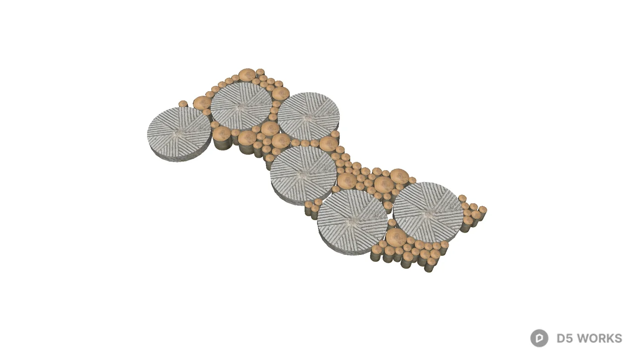 Circular Stone Stepping Stones 3d model - Image 1