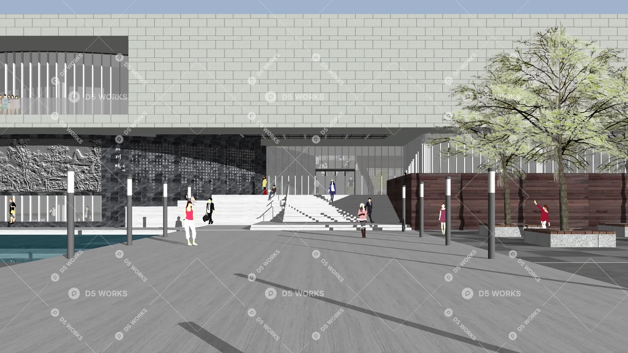 Exhibition Hall 3d model thumbnail 2