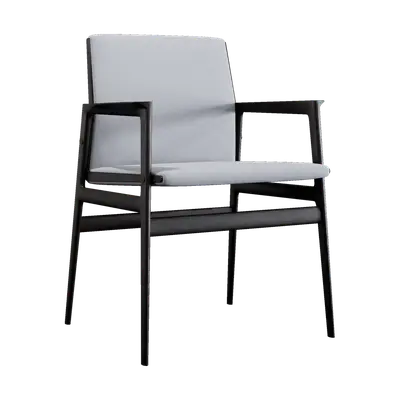 Modern dark gray fabric dining chair 3d model