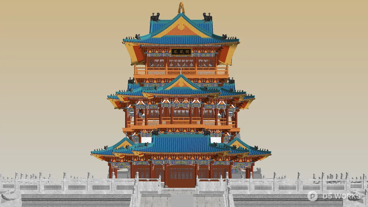 Traditional Chinese Temple 3d model - Image 1